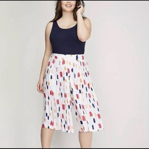 Lane Bryant Pleated Polka Dot Culottes
